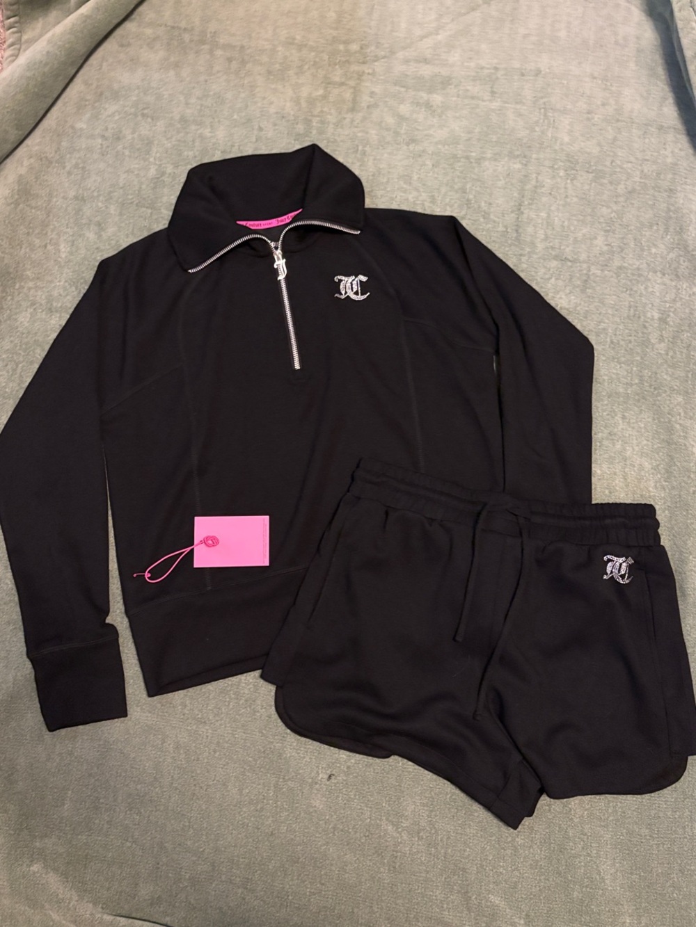 Juicy Couture Black Active Set with Logo Tag